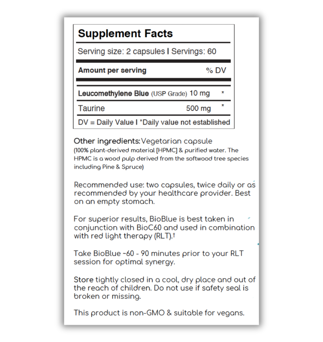 BioBlue Leuco Capsules - Enhanced Brain & Mitochondrial Support with 100% Plant-Derived Ingredients