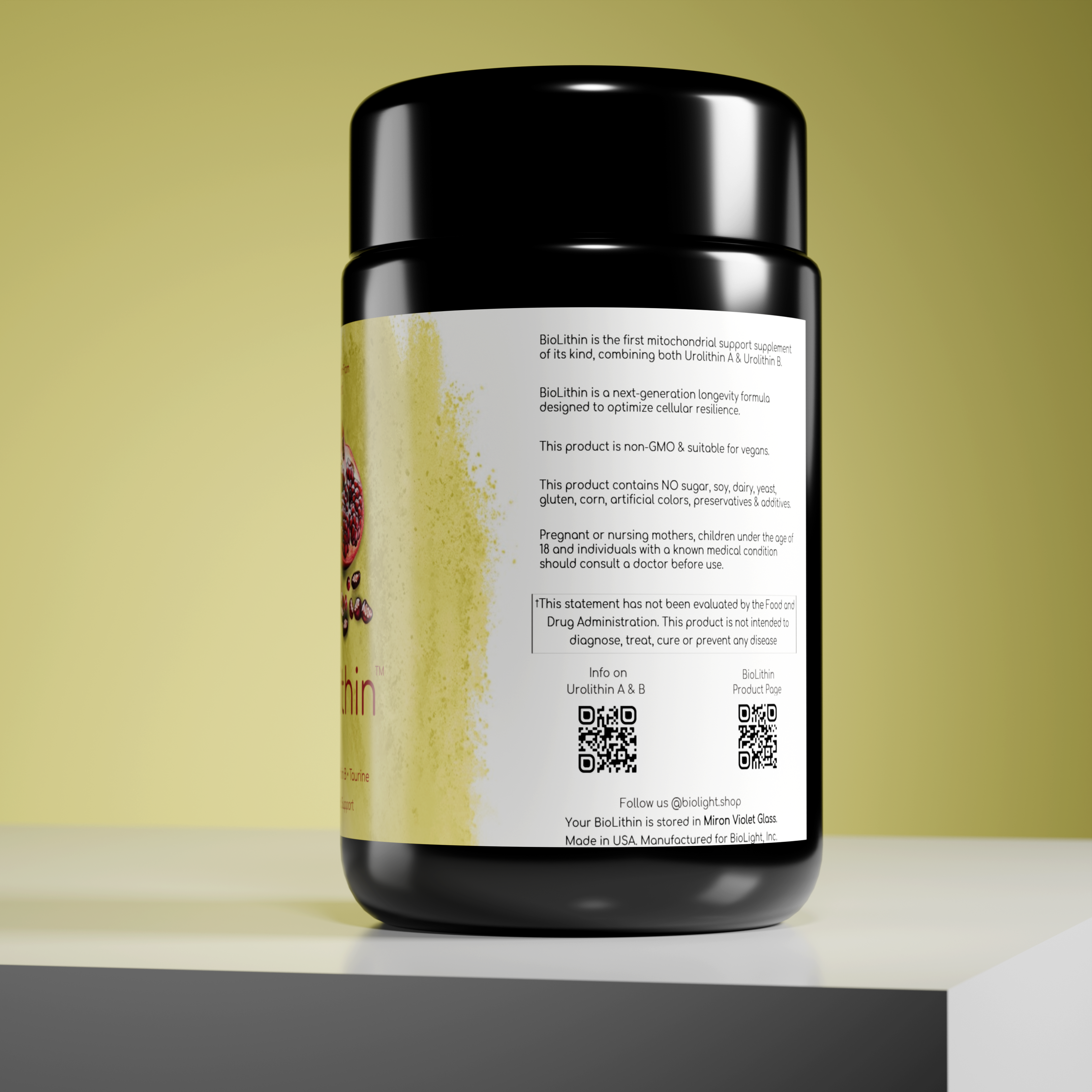 BioLithin | Urolithin A + Urolithin B | Unmatched Mitochondrial Quality Control | Power Your Cells, Extend Your Energy | Mitochondrial Support | Anti-Aging