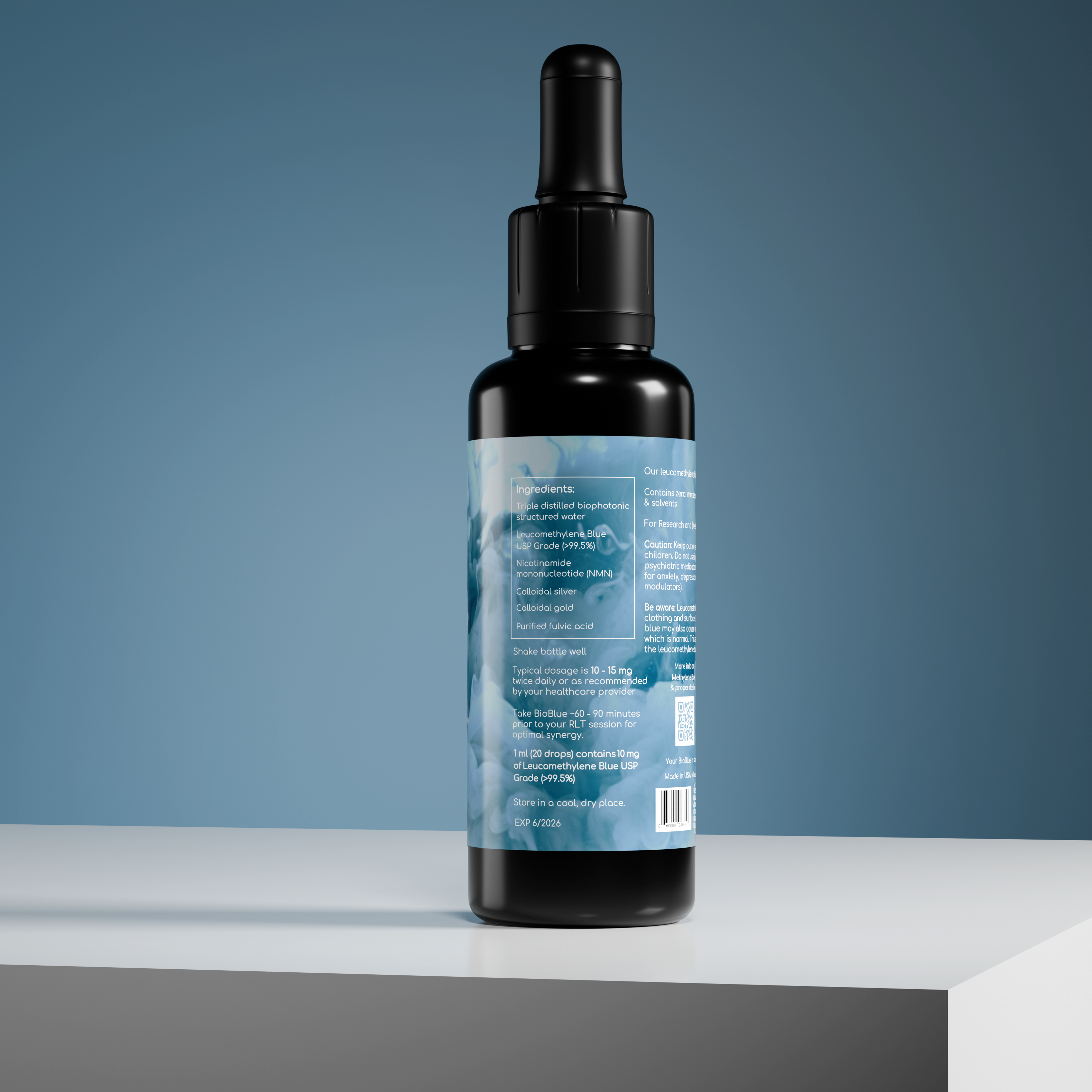 BioBlue Leuco – Rapidly Absorbed Leucomethylene Blue for Enhanced Brain & Mitochondrial Support | Red Light Therapy Synergist - USP Grade