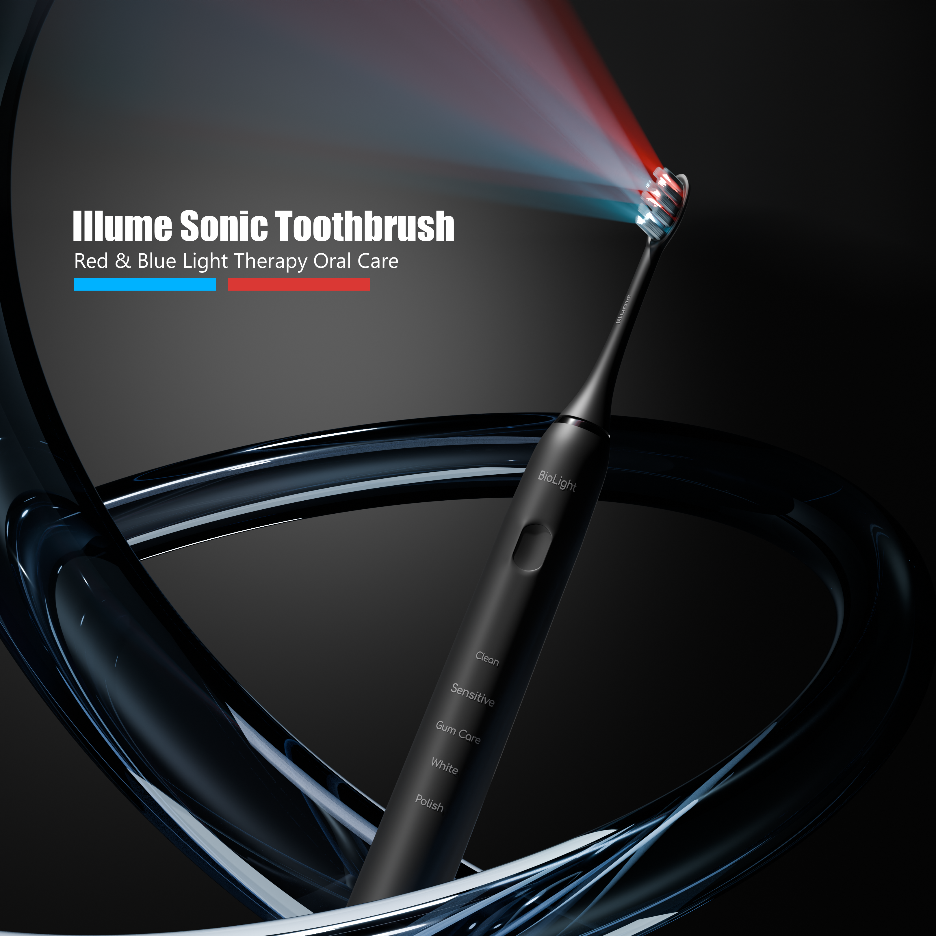Illume Sonic Toothbrush With Red & Blue Light Therapy For Maximum Oral Health Benefits