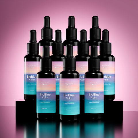 BioBlue Calm: Methylene Blue for Relaxation & Sleep w/ Litewater Deuterium-Depleted Water | Calming Herbal & Mineral Blend | 1% Solution, USP Grade