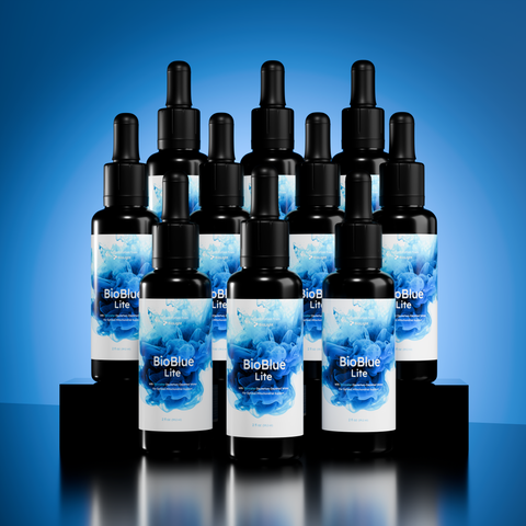 BioBlue Lite: Methylene Blue Supplement w/ Litewater (Deuterium-Depleted Water) - Support Brain Health & Mitochondrial Function | Red Light Therapy Synergist | 1% Solution, USP Grade