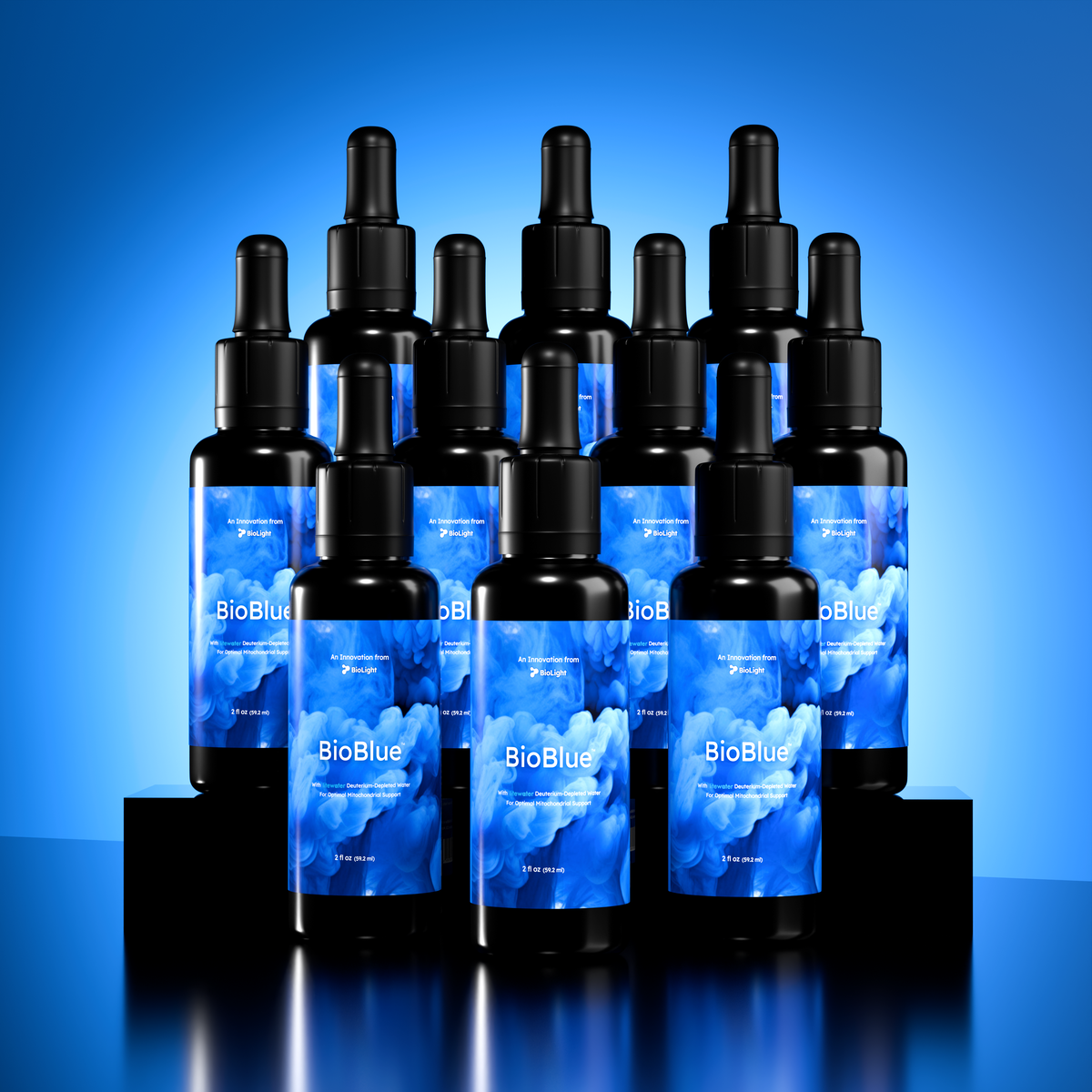 BioBlue: Methylene Blue Supplement - Crafted w/ Litewater Deuterium-Depleted Water | Supports Brain Health & Mitochondrial Function | Red Light Therapy Synergist | 1% Solution, USP Grade