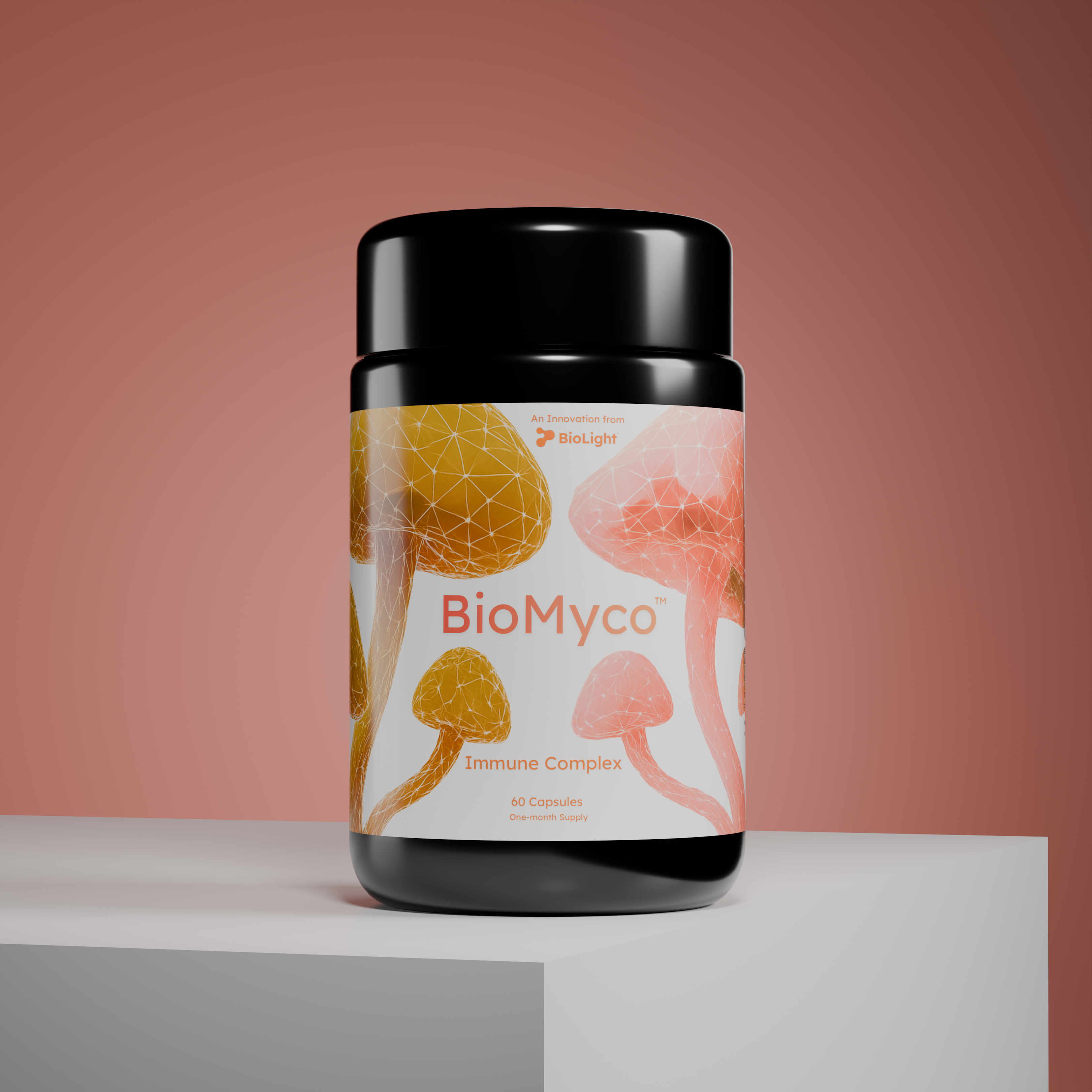 BioMyco Immune Complex | Organic Mushroom Blend for Immune Support | Chaga, Maitake, Reishi, Shiitake & Turkey Tail | 60 Capsules, 1-Month Supply