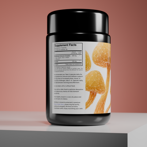 BioMyco Immune Complex | Organic Mushroom Blend for Immune Support | Chaga, Maitake, Reishi, Shiitake & Turkey Tail | 60 Capsules, 1-Month Supply