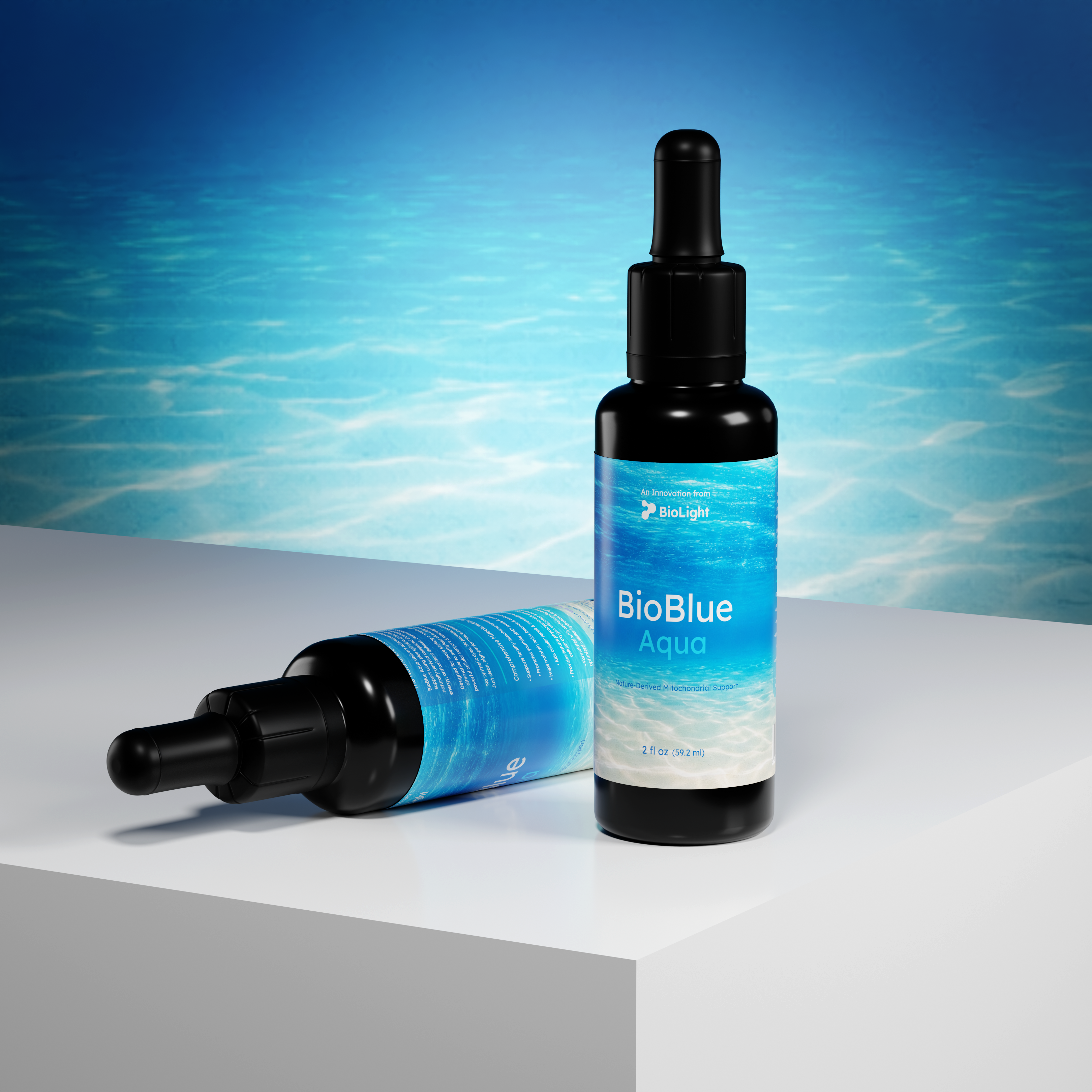 BioBlue Aqua | Nature-Derived Mitochondrial + Energy Support | Organic Blue Spirulina