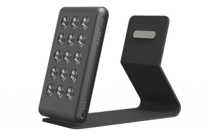 BioLight Shine device showing its specifications, emphasizing the optimal red and NIR light wavelengths.