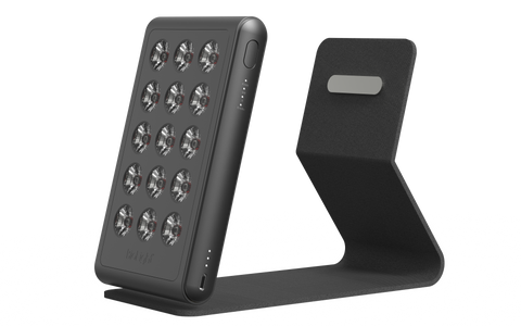 BioLight Shine device showing its specifications, emphasizing the optimal red and NIR light wavelengths.