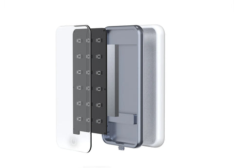 The Glow device alongside its silicone protective case, from BioLight.