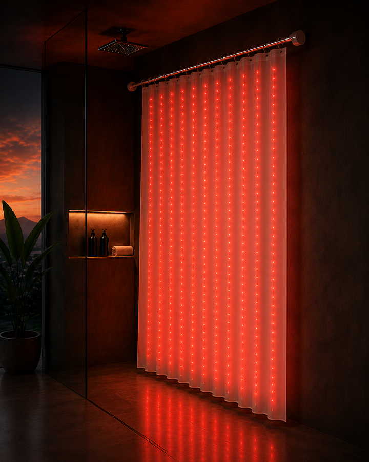 Luméra | Red Light Therapy Shower Curtain | Core & Deluxe Models