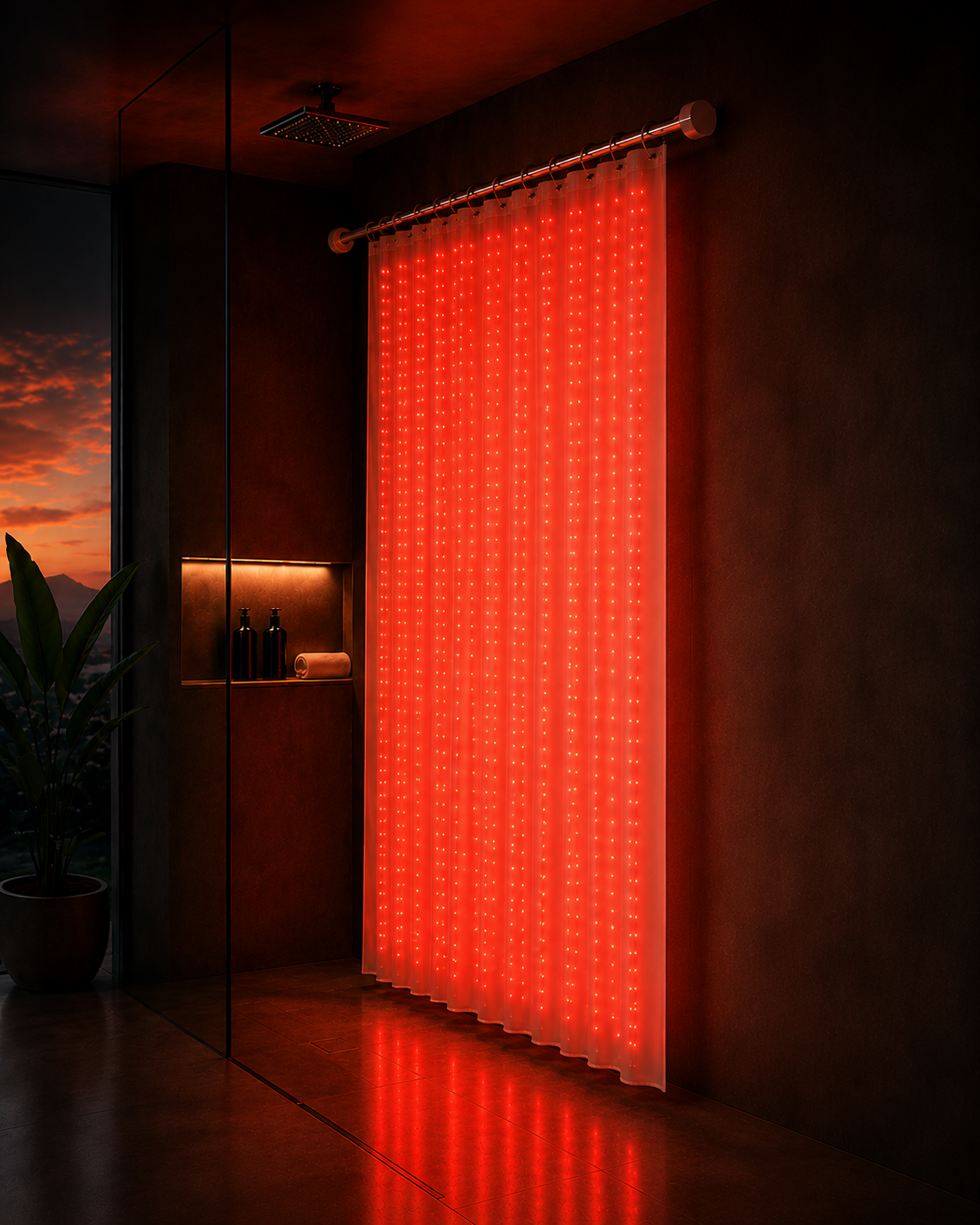 Luméra | Red Light Therapy Shower Curtain | Core & Deluxe Models