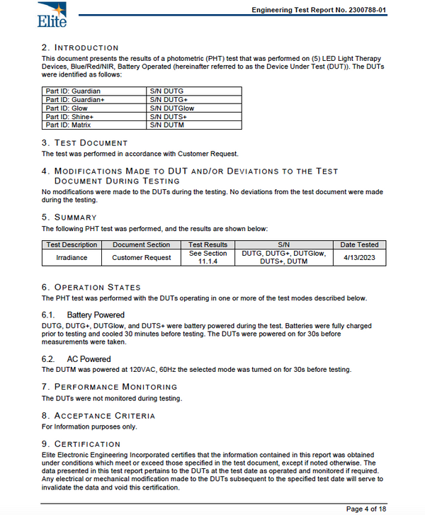 Packaging contents of the Guardian by BioLight, including device and user manual.