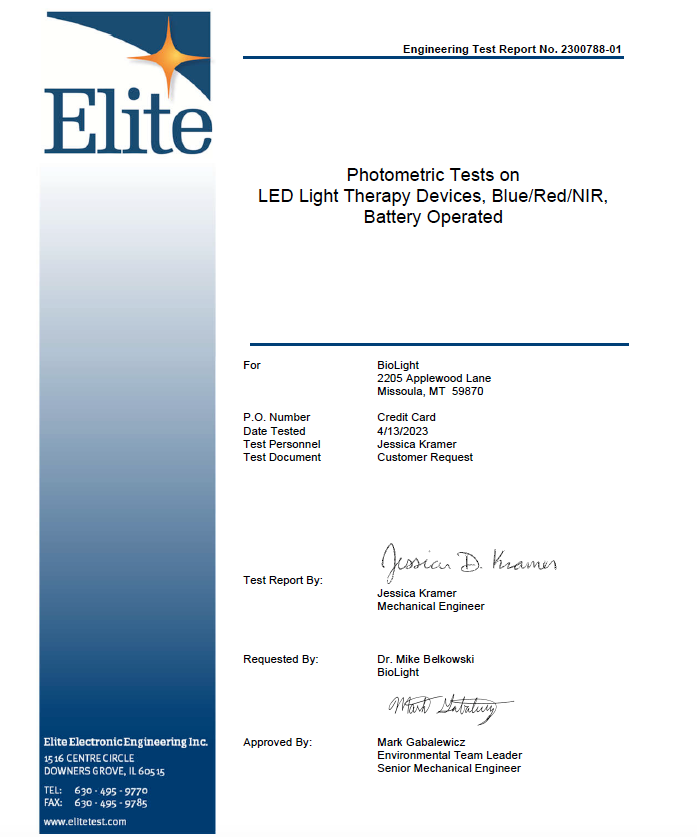 BioLight Shine device alongside its USB charging cord, indicating easy charging and portability.