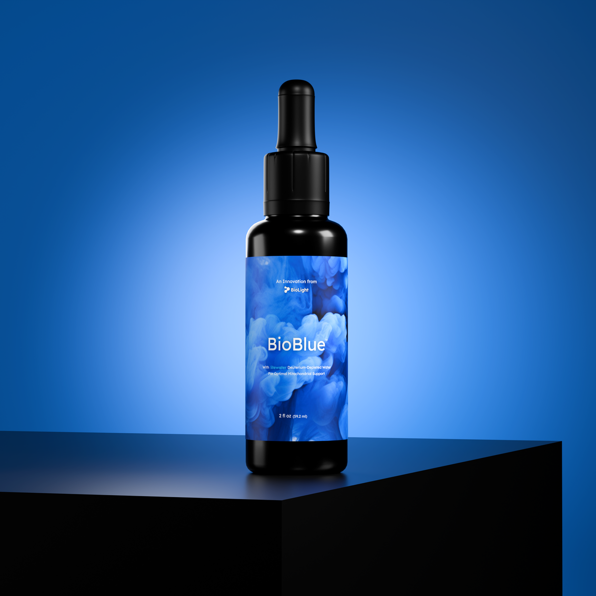 BioBlue: Methylene Blue Supplement - Crafted w/ Litewater Deuterium-Depleted Water | Supports Brain Health & Mitochondrial Function | Red Light Therapy Synergist | 1% Solution, USP Grade