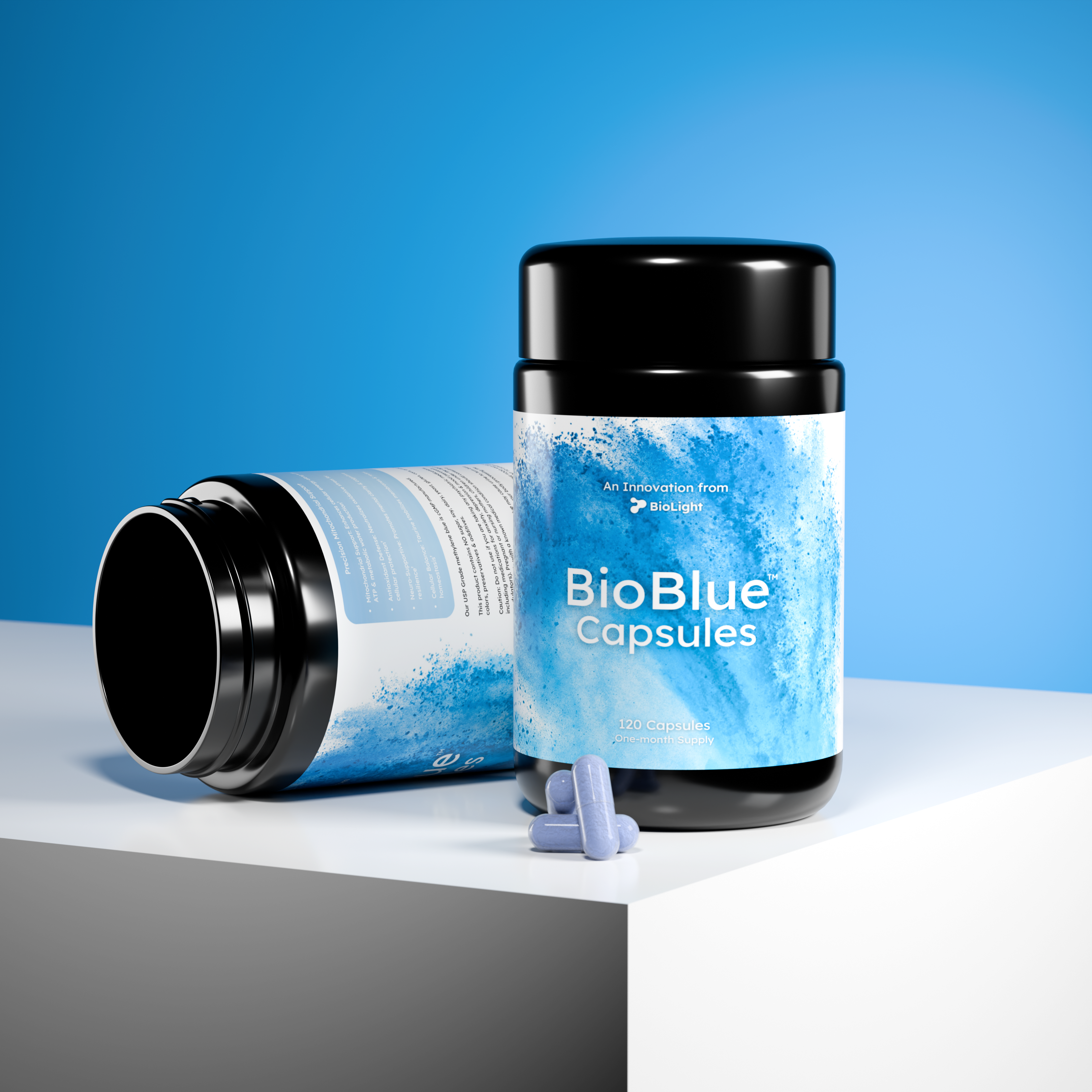 BioBlue Capsules - Methylene Blue & Taurine Supplement for Brain Health & Mitochondrial Support