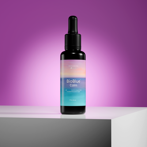 BioBlue Calm: Methylene Blue for Relaxation & Sleep w/ Litewater Deuterium-Depleted Water | Calming Herbal & Mineral Blend | 1% Solution, USP Grade