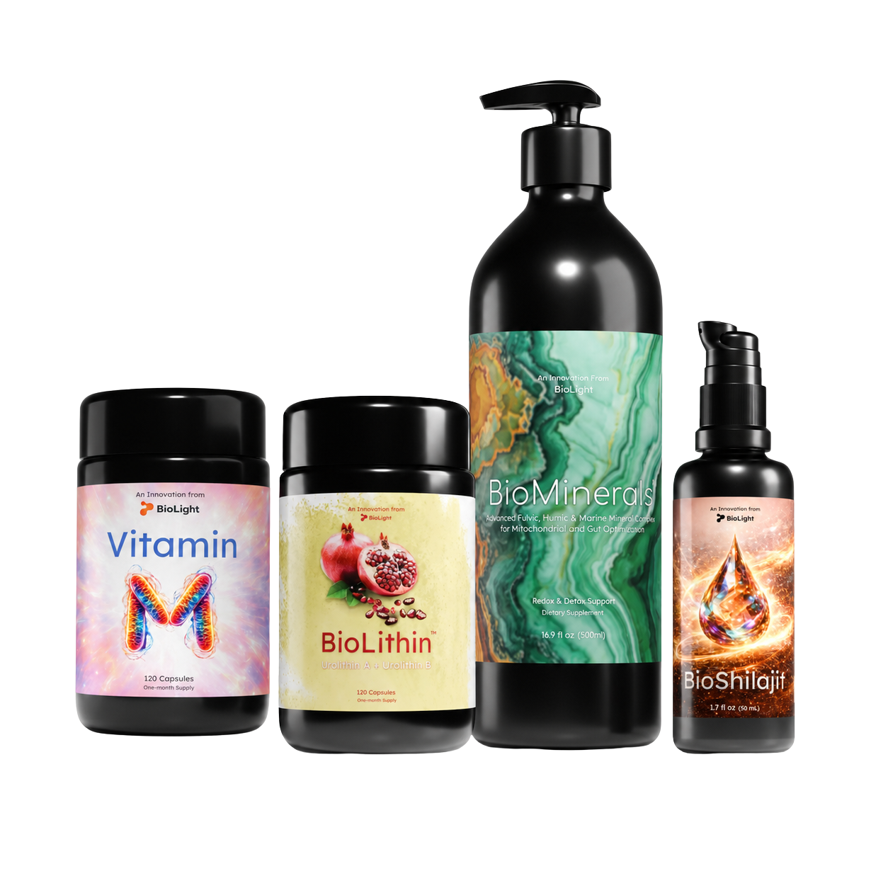 Vitamin M, BioMinerals, BioShilajit, and BioLithin Foundation Stack