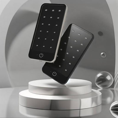 Sleek design of the Glow handheld red light therapy device by BioLight.